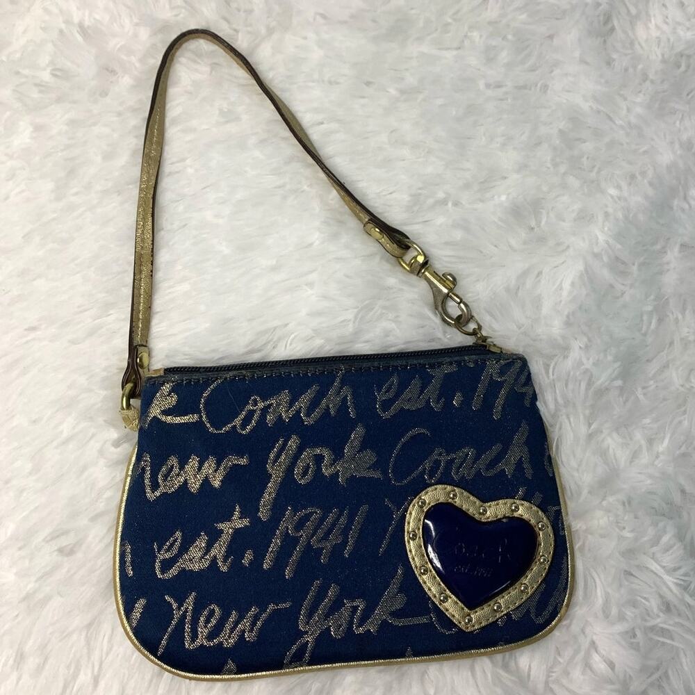 Coach Heart Scribble Wristlet